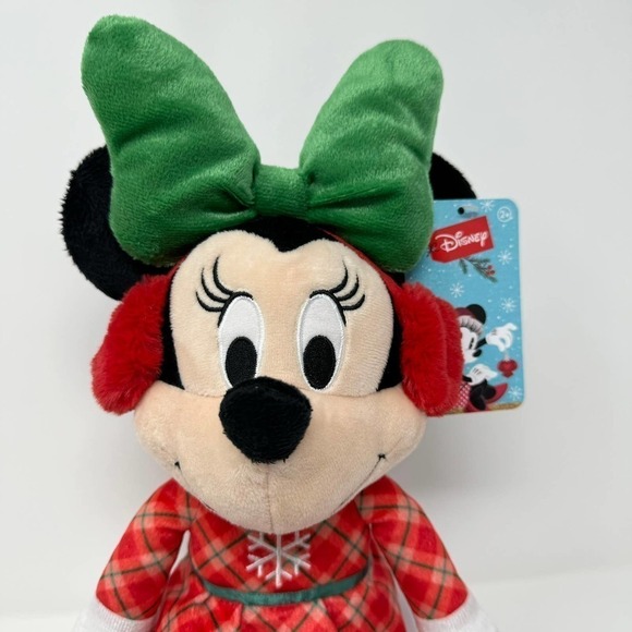 Disney 2022 Holiday Minnie Mouse 15" Plush Macy's Snowflake Earmuffs Collectable - Picture 2 of 13